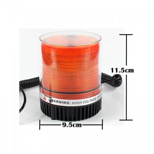 Φάρος LED 12V Με Μαγνητική Βάση 9 εκατοστών-Πορτοκαλί