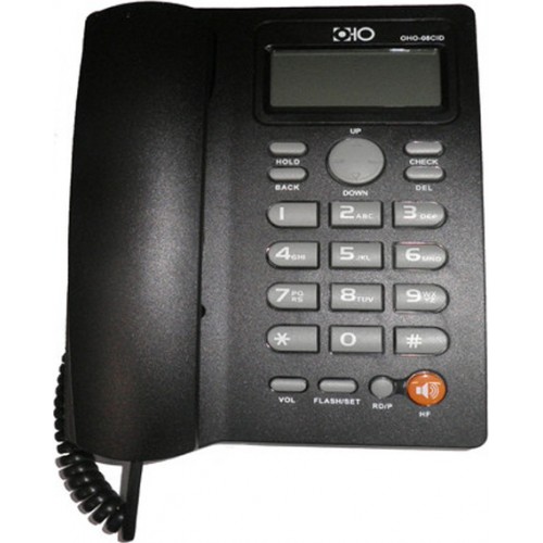 Επιτραπέζια τηλεφωνική συσκευή, ΟHO-08CID, με μεγάλα πλήκτρα, ανοιχτή ακρόαση, αναγνώριση κλήσης